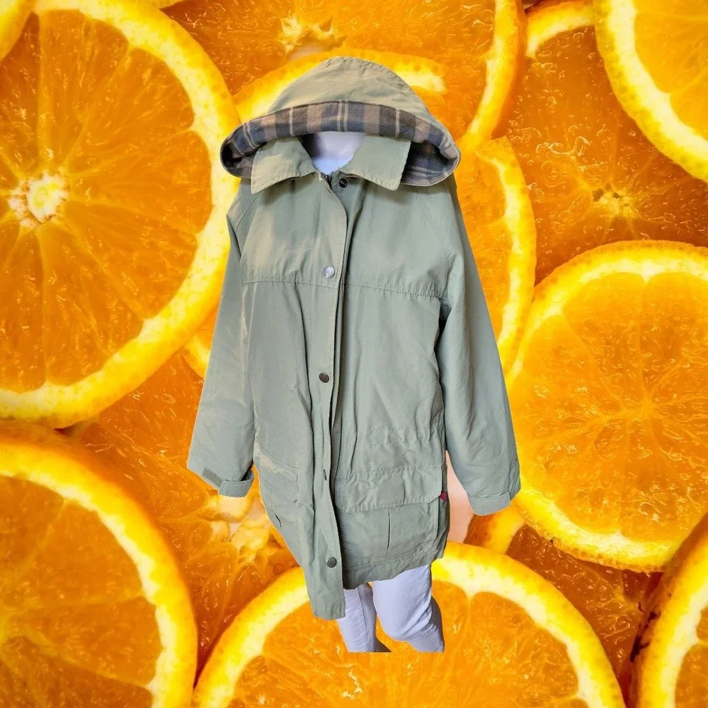Woolrich‎ Womens Sage Green Lined Utility Jacket Size Large Hooded